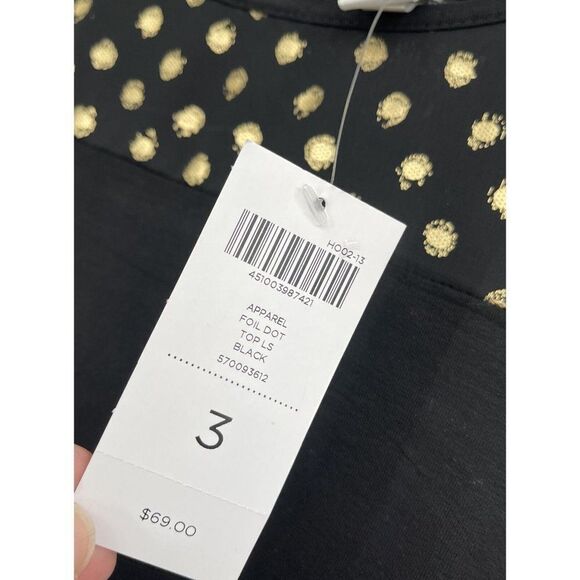 NWT Chico's Size 3 Foil Dot Long Sleeve Knit Top  $69 - Picture 2 of 5